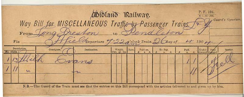 Milk 26-04-04 to Pendleton - Evans (24 galls).jpg - Way Bill: Milk 26-04-04 to Pendleton - Evans (24 galls)